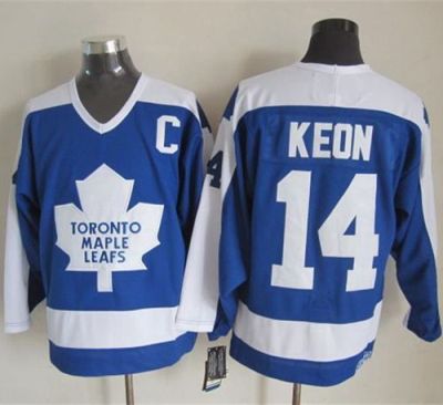 Maple Leafs #14 Dave Keon Blue White CCM Throwback Stitched NHL Jersey