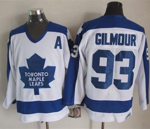 Maple Leafs #93 Doug Gilmour White Blue CCM Throwback Stitched NHL Jersey