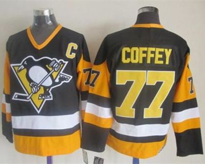 Penguins #77 Paul Coffey Black CCM Throwback Stitched NHL Jersey Penguins #77 Paul Coffey Black CCM Throwback Stitched NHL Jersey
