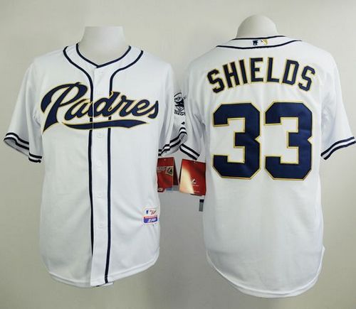 Padres #33 James Shields White Cool Base Stitched Baseball Jersey
