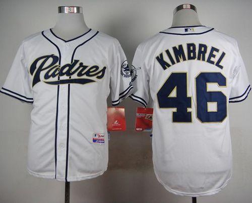 Padres #46 Craig Kimbrel White Cool Base Stitched Baseball Jersey