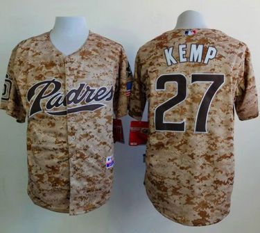 Padres #27 Matt Kemp Camo Alternate 2 Cool Base Stitched Baseball Jersey
