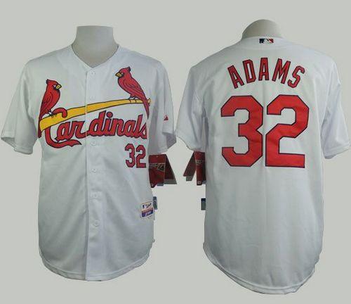 Cardinals #32 Matt Adams White Cool Base Stitched Baseball Jersey