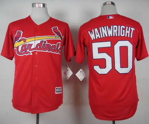 Cardinals #50 Adam Wainwright Red Cool Base Stitched Baseball Jersey