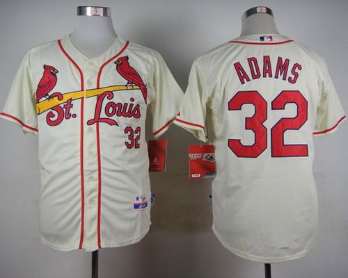 Cardinals #32 Matt Adams Cream Cool Base Stitched Baseball Jersey