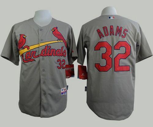Cardinals #32 Matt Adams Grey Cool Base Stitched Baseball Jersey