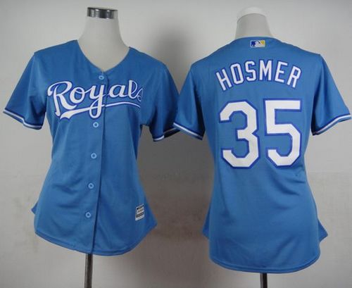 Women's Royals #35 Eric Hosmer Light Blue Alternate 1 Stitched Baseball Jersey