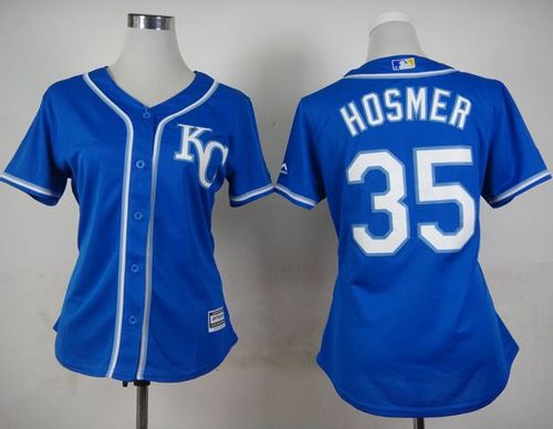 Women's Royals #35 Eric Hosmer Blue Alternate 2 Stitched Baseball Jersey