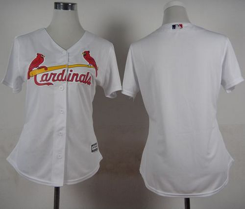 Women's Cardinals Blank White Fashion Stitched Baseball Jersey
