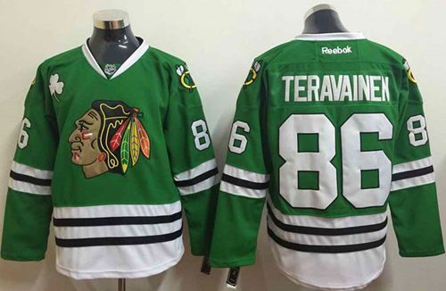 Blackhawks #86 Teuvo Teravainen Green Stitched NHL Jersey