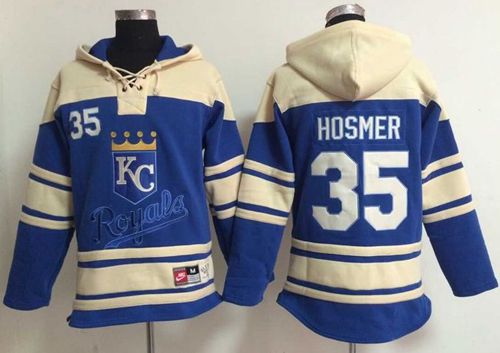 Royals #35 Eric Hosmer Light Blue Sawyer Hooded Sweatshirt Baseball Hoodie