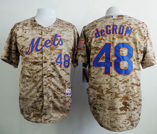 Mets #48 Jacob DeGrom Camo Alternate Cool Base Stitched Baseball Jersey