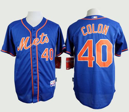 Mets #40 Bartolo Colon Blue Alternate Home Cool Base Stitched Baseball Jersey