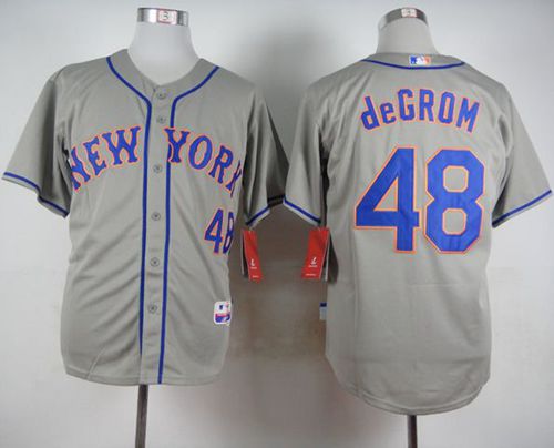 Mets #48 Jacob DeGrom Grey Road Cool Base Stitched Baseball Jersey