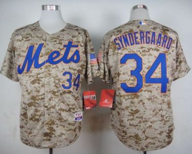 Mets #34 Noah Syndergaard Camo Alternate Cool Base Stitched Baseball Jersey