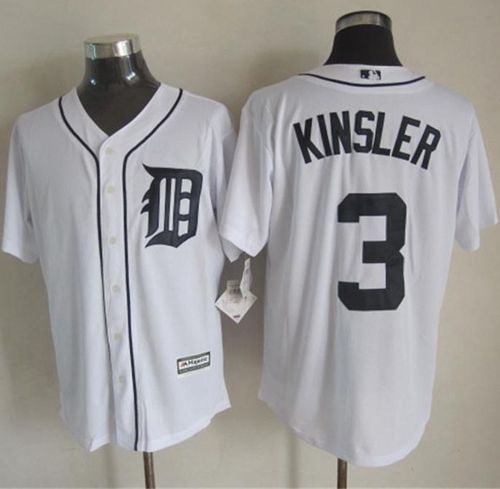 Tigers #3 Ian Kinsler New White Cool Base Stitched Baseball Jersey