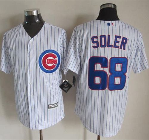 Cubs #68 Jorge Soler New White Strip Cool Base Stitched Baseball Jersey