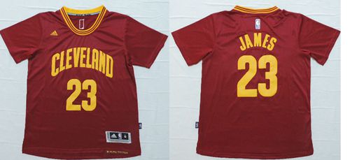 Cavaliers #23 LeBron James Red Short Sleeve Stitched NBA Jersey
