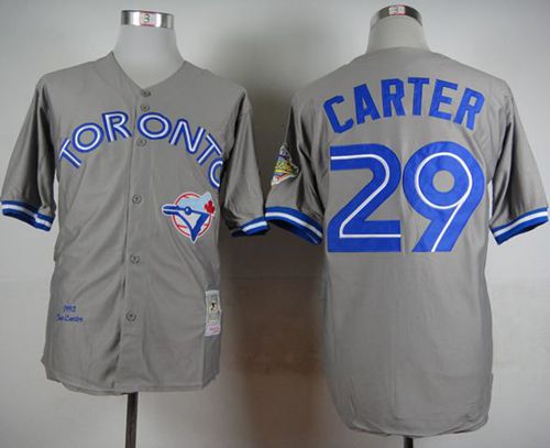 Mitchell And Ness 1992 Blue Jays #29 Joe Carter Grey Stitched Baseball Throwback Jersey Mitchell And Ness 1992 Blue Jays #29 Joe Carter Grey Stitched Baseball Throwback Jersey