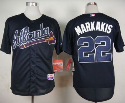 Braves #22 Nick Markakis Blue Cool Base Stitched Baseball Jersey