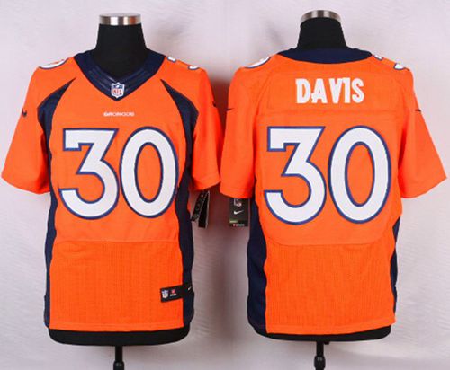 Nike Broncos #30 Terrell Davis Orange Team Color Men's Stitched NFL Elite Jersey