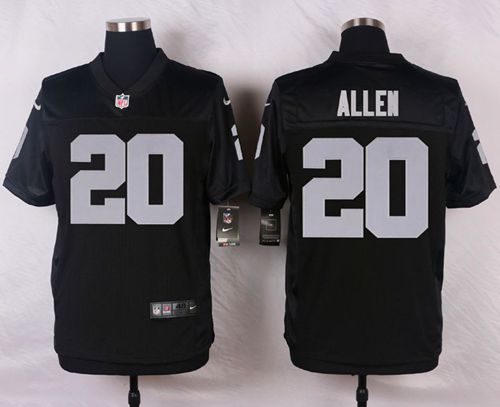 Nike Raiders #20 Nate Allen Black Team Color Men's Stitched NFL Elite Jersey