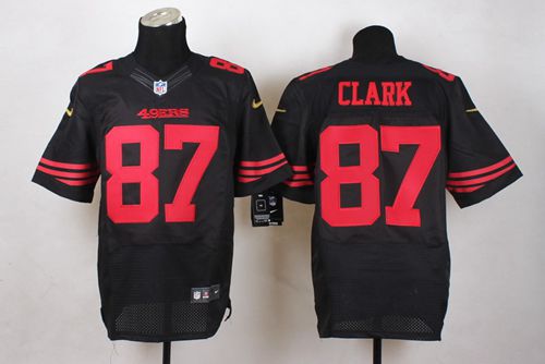 Nike 49ers #87 Dwight Clark Black Alternate Men's Stitched NFL Elite Jersey