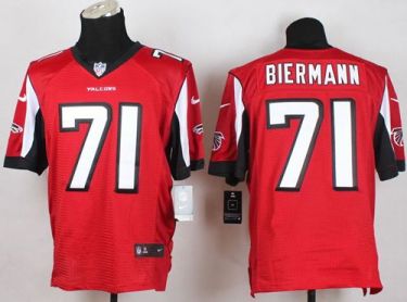 Nike Falcons #71 Kroy Biermann Red Team Color Men's Stitched NFL Elite Jersey
