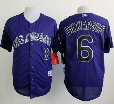 Rockies #6 Corey Dickerson Purple Cool Base Stitched Baseball Jersey