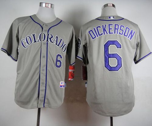 Rockies #6 Corey Dickerson Grey Cool Base Stitched Baseball Jersey