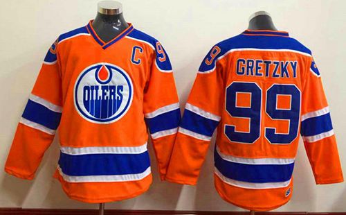 Oilers #99 Wayne Gretzky Orange CCM Throwback Stitched NHL Jersey