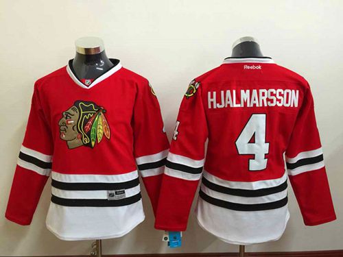 Youth Blackhawks #4 Niklas Hjalmarsson Red Stitched NHL Jersey