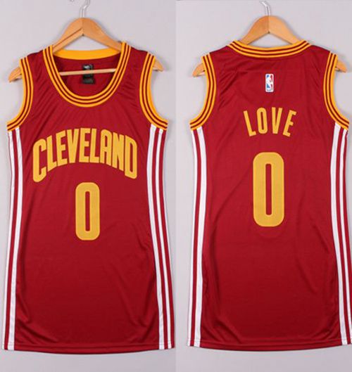 Women's Cavaliers #0 Kevin Love Red Dress Stitched NBA Jersey