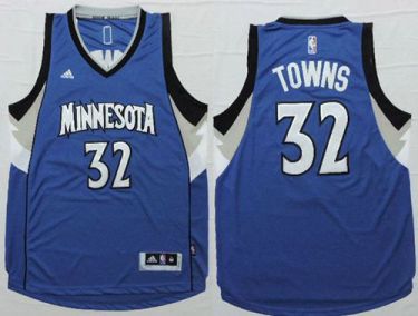 Timberwolves #32 Karl-Anthony Towns Blue Stitched NBA Jersey