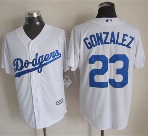 Dodgers #23 Adrian Gonzalez White New Cool Base Stitched Baseball Jersey
