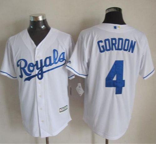 Royals #4 Alex Gordon White New Cool Base Stitched Baseball Jersey Royals #4 Alex Gordon White New Cool Base Stitched Baseball Jersey