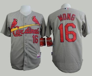 Cardinals #16 Kolten Wong Grey Cool Base Stitched Baseball Jersey