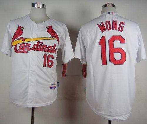 Cardinals #16 Kolten Wong White Cool Base Stitched Baseball Jersey