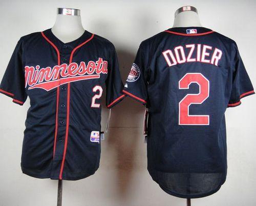 Twins #2 Brian Dozier Navy Blue Cool Base Stitched Baseball Jersey