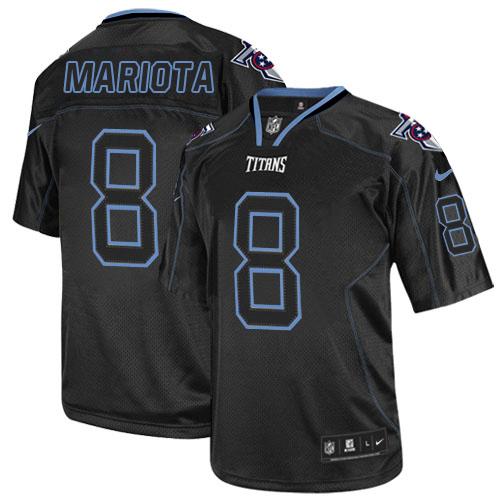 Nike Titans #8 Marcus Mariota Lights Out Black Men's Stitched NFL Elite Jersey