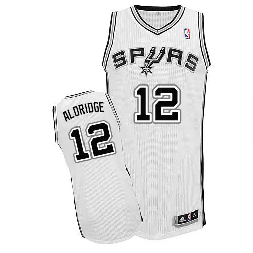 Spurs #12 LaMarcus Aldridge White Home Stitched NBA Jersey