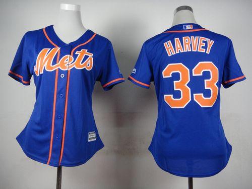 Women's Mets #33 Matt Harvey Blue Alternate Stitched Baseball Jersey