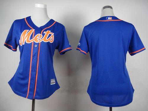 Women's Mets Blank Blue Alternate Stitched Baseball Jersey