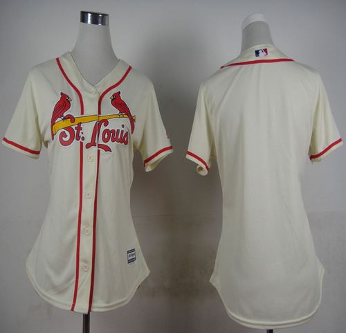 Women's Cardinals Blank Cream Alternate Stitched Baseball Jersey