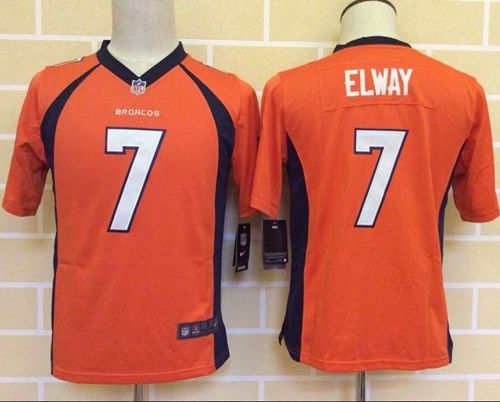 Youth Nike Broncos #7 John Elway Orange Team Color Stitched NFL Jersey
