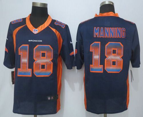 Nike Broncos #18 Peyton Manning Navy Blue Alternate Men's Stitched NFL Limited Strobe Jersey