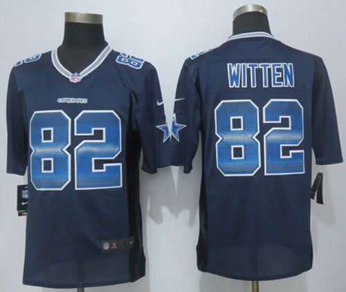 Nike Cowboys #82 Jason Witten Navy Blue Team Color Men's Stitched NFL Limited Strobe Jersey