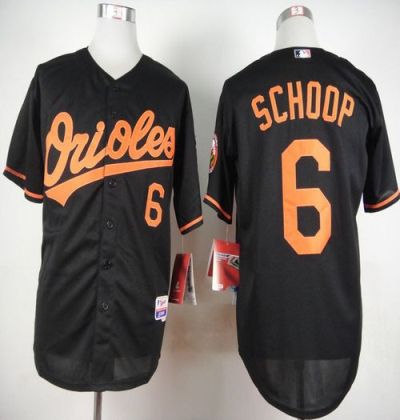 Orioles #6 Jonathan Schoop Black Cool Base Stitched Baseball Jersey