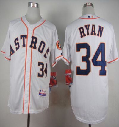 Astros #34 Nolan Ryan White Cool Base Stitched Baseball Jersey