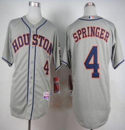 Astros #4 George Springer Grey Cool Base Stitched Baseball Jersey